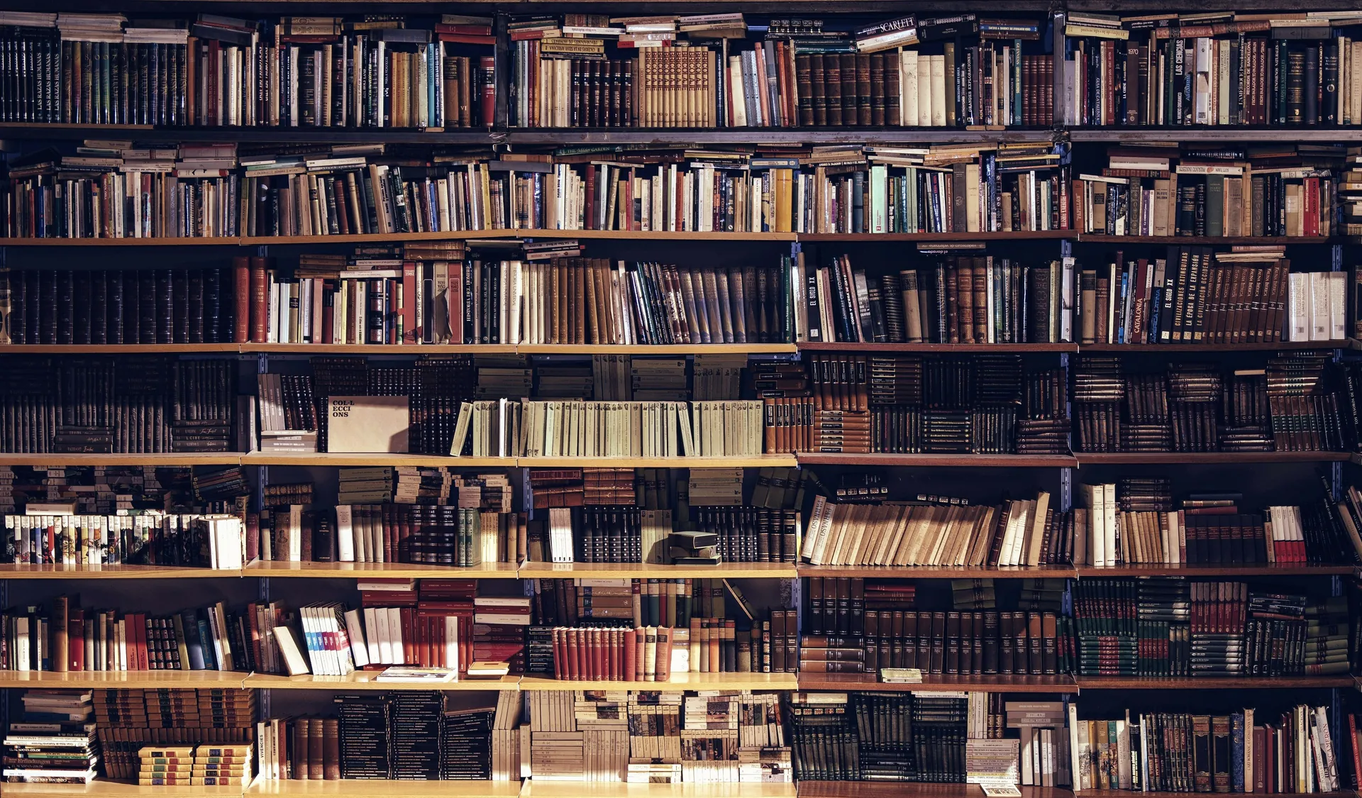 A reading room of bound volumes